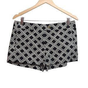 J Crew City Shorts Womens Size 6 Black White Geometric Print Chino 3 inc…